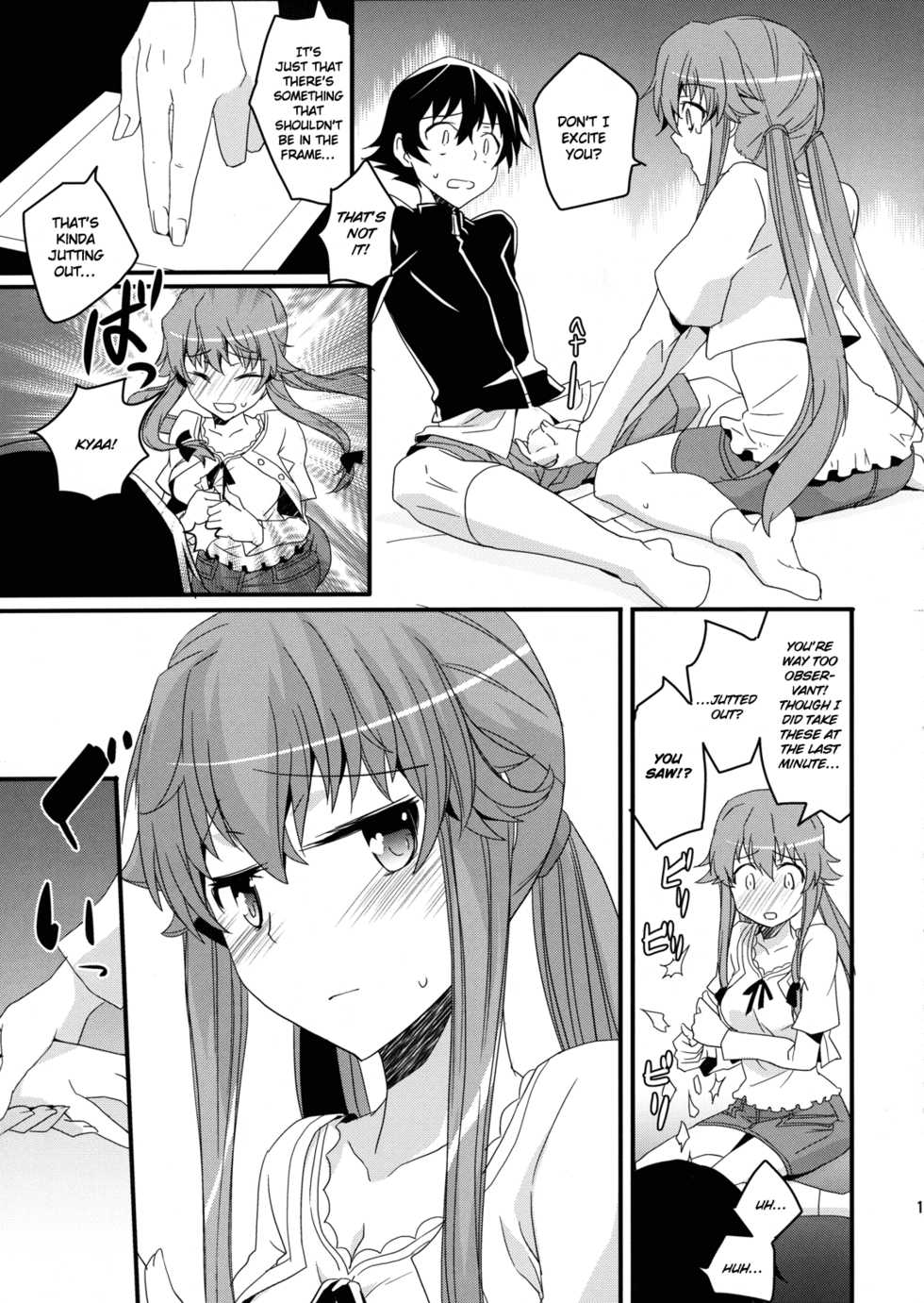 (C81) [Aienkien (Aito Matoko)] Stalker kara Hajimaru Ai mo Arundayo | There's Love That Can Begin From Stalking Too! (Mirai Nikki) [English] [life4Kaoru] - Page 10