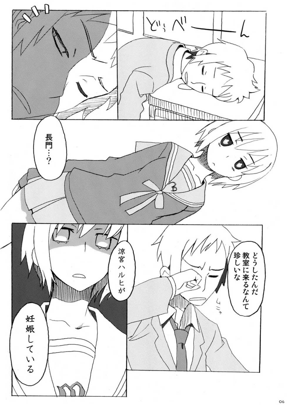 (C76) [ROMANTIC FOOL (Yoshida On)] Suzumiya Haruhi no Fukuon, Matawa Genzai (The Melancholy of Haruhi Suzumiya) - Page 6