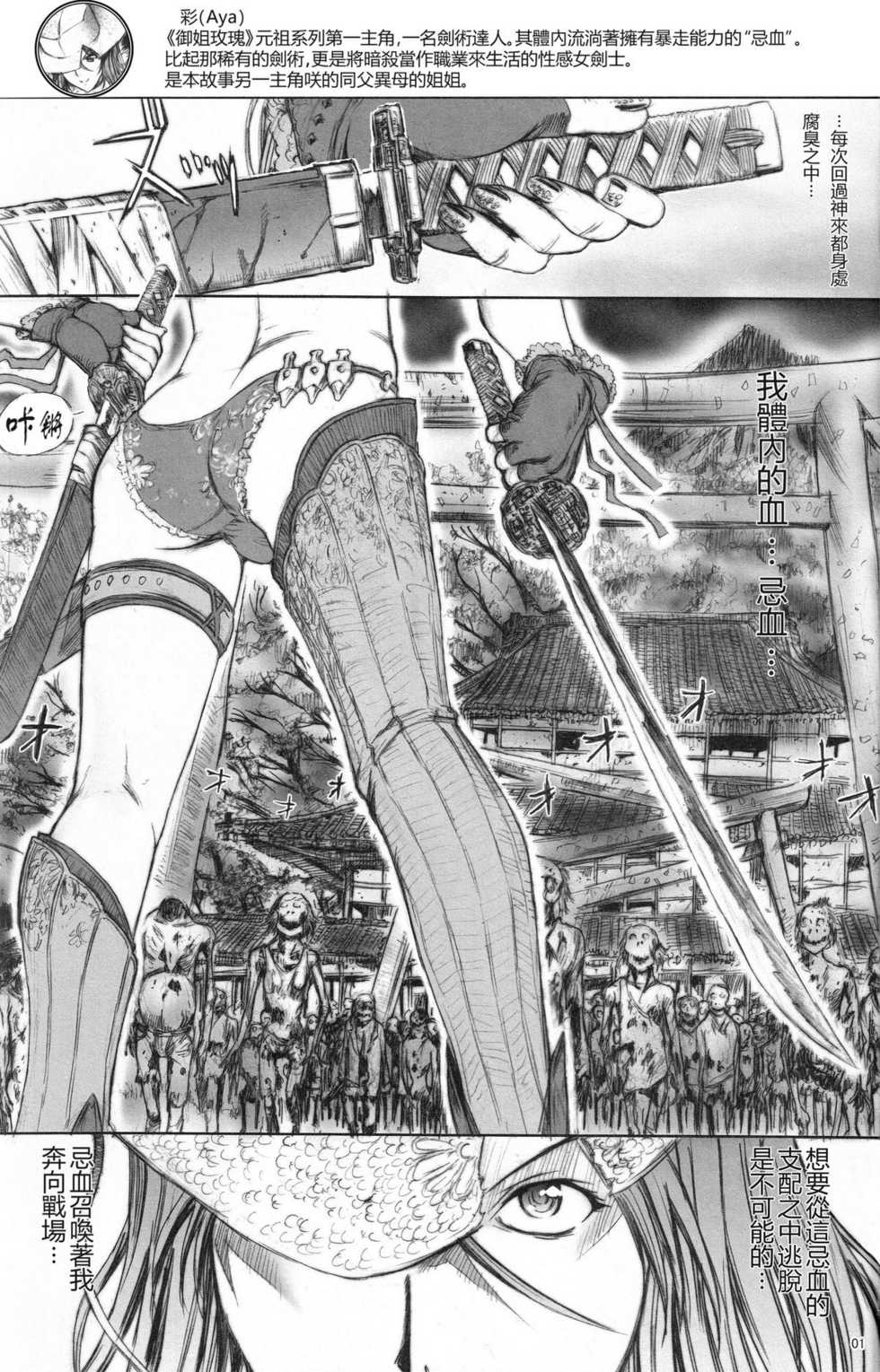 (C72) [Kopikura (Kino Hitoshi)] X BLOOD | 御姐玫瑰X BLOOD～Chapter01 血之神社～ (The Onechanbara) [Chinese] [里界漢化組] - Page 3
