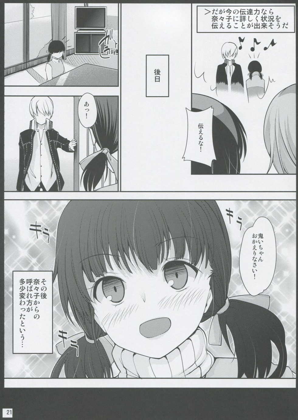 (C81) [Setsunasamidare (Kumatora)] Mou Atomodori wa Dekinai... (Persona 4) - Page 20