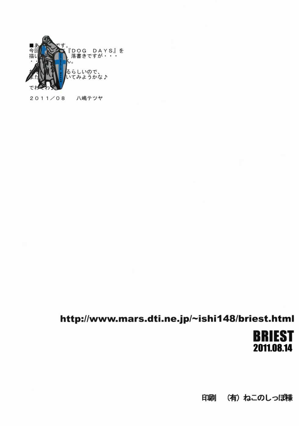 (C80) [BRIEST (Yatsushima Tetsuya)] DDR/01 (DOG DAYS) - Page 13