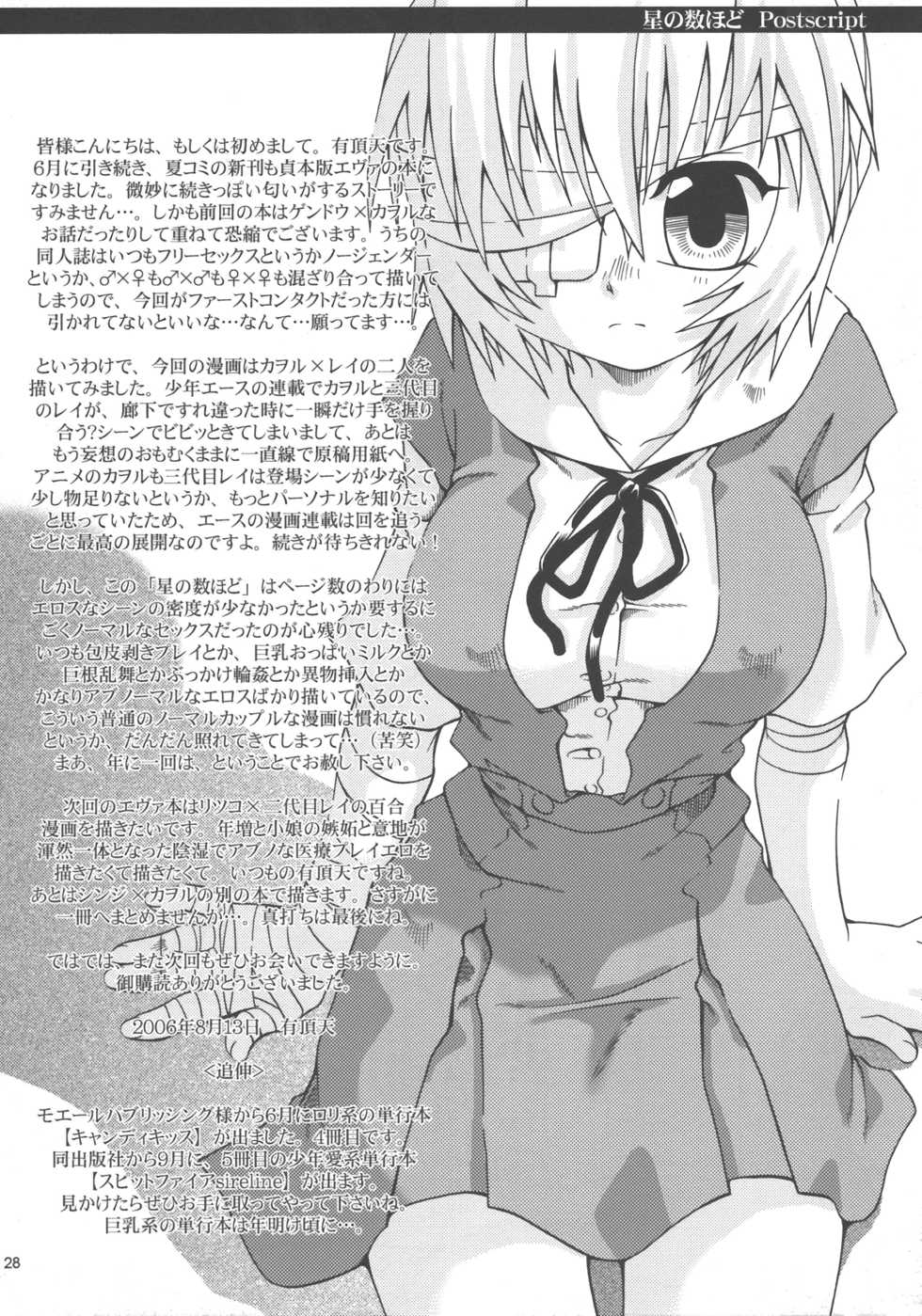 (C70) [Luciferhood (Uchoten)] Hoshi no Kazuhodo (Neon Genesis Evangelion) - Page 28