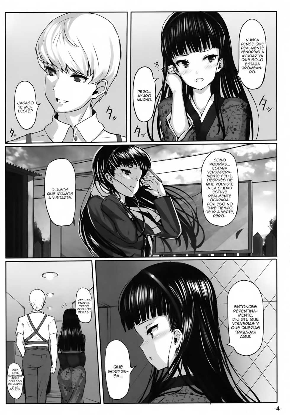 (COMIC1☆6) [LAMINARIA (Shiokonbu)] Nikushokukei Joou (Persona 4) [Spanish] {H-Elite no Fansub} - Page 3