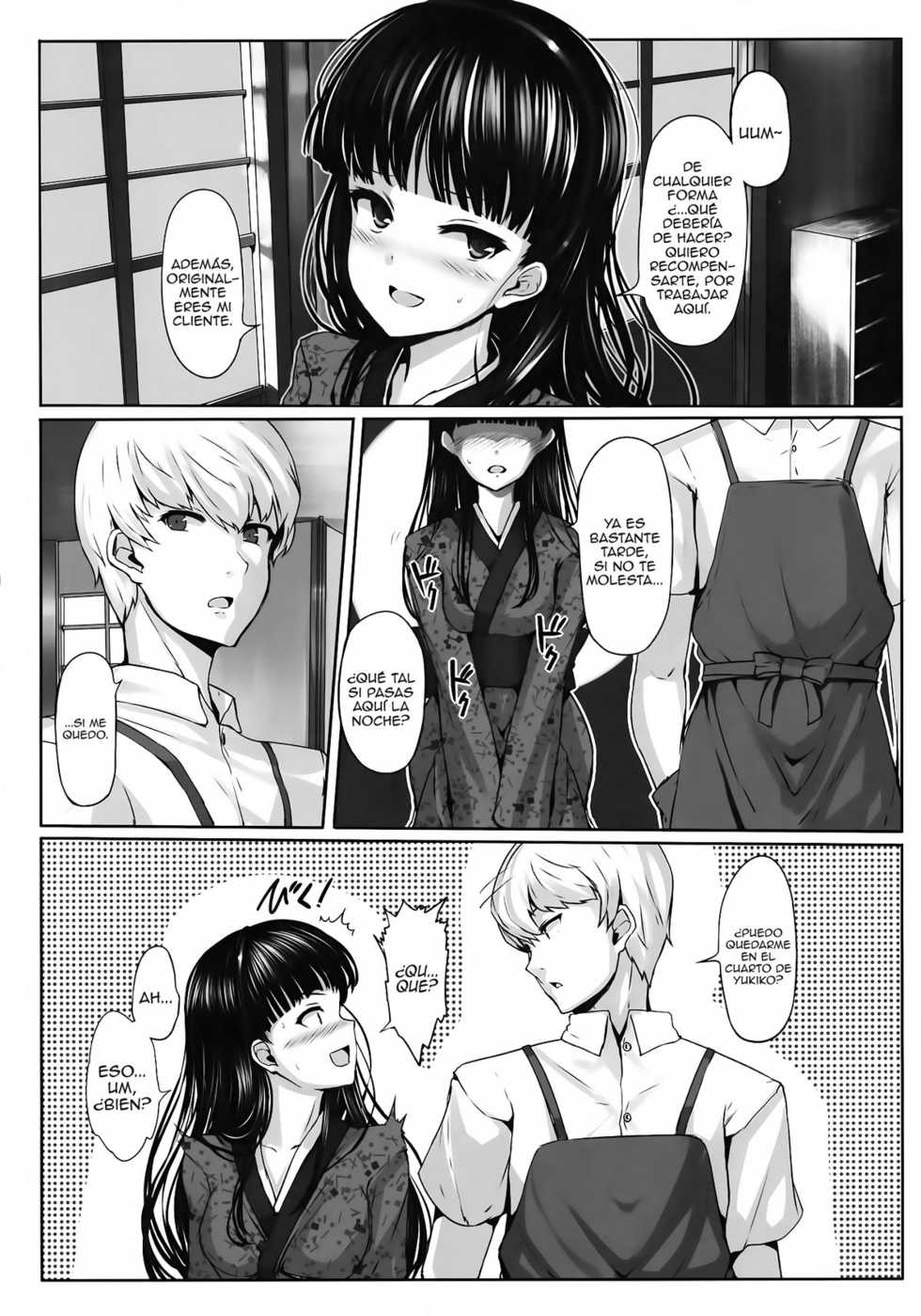 (COMIC1☆6) [LAMINARIA (Shiokonbu)] Nikushokukei Joou (Persona 4) [Spanish] {H-Elite no Fansub} - Page 4