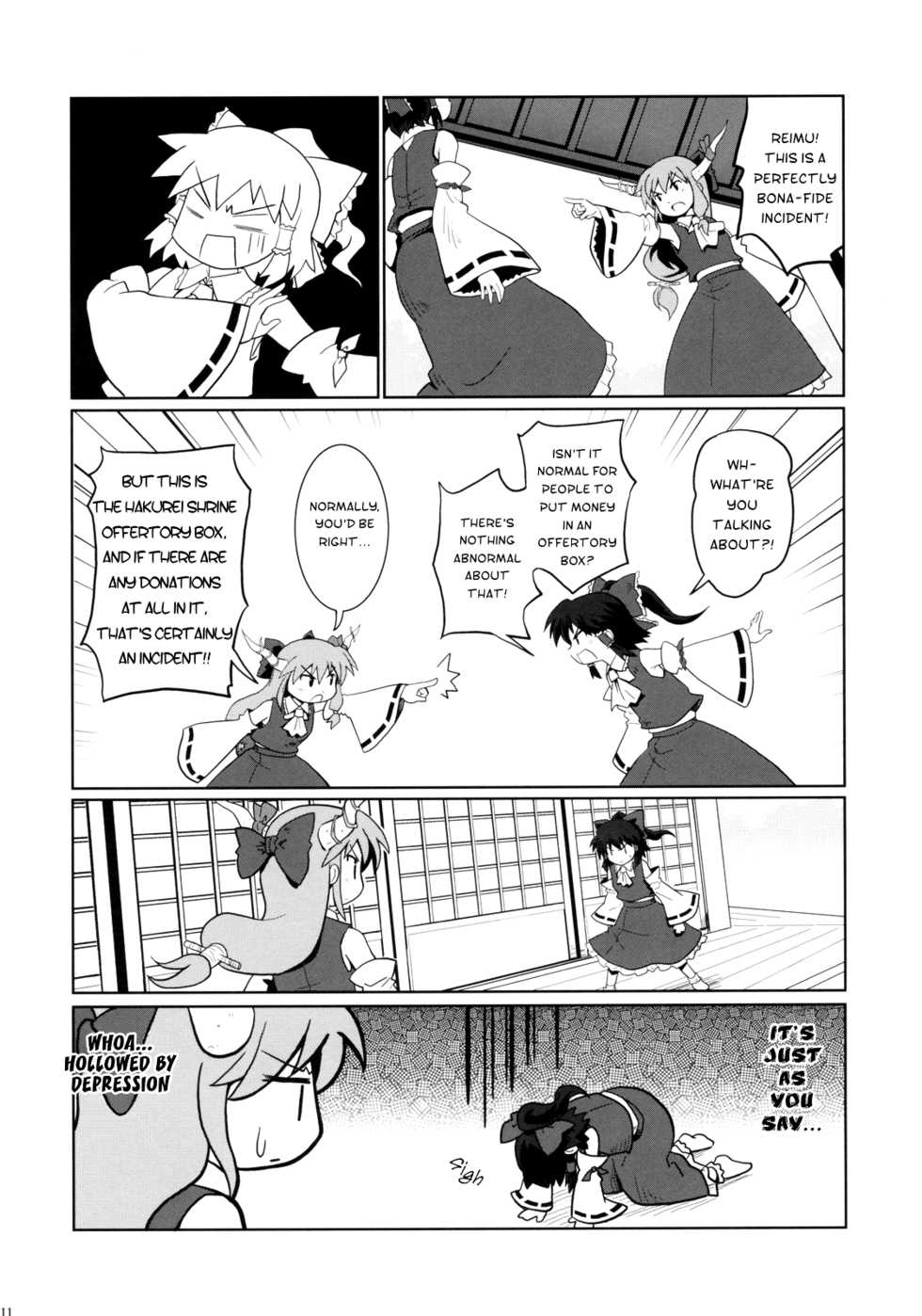 (C72) [Haniwa no Demise (Haniwa)] Miko Miko Suika Hakurei Jinja Daiihen? | Miko Miko Suika in Incident at the Hakurei Shrine? (Touhou Project) [English] [Tetrominon+Nietz] - Page 10