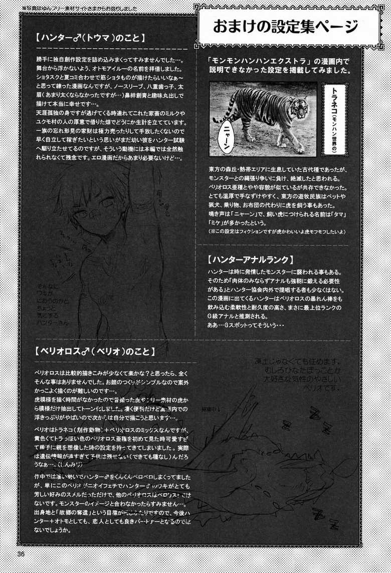 (C82) [Kon'na Tokoro no Kin'niku made Kitaeru nante... (Sugoi Kin'niku)] Monmonhanhan extra (Monster Hunter) - Page 35