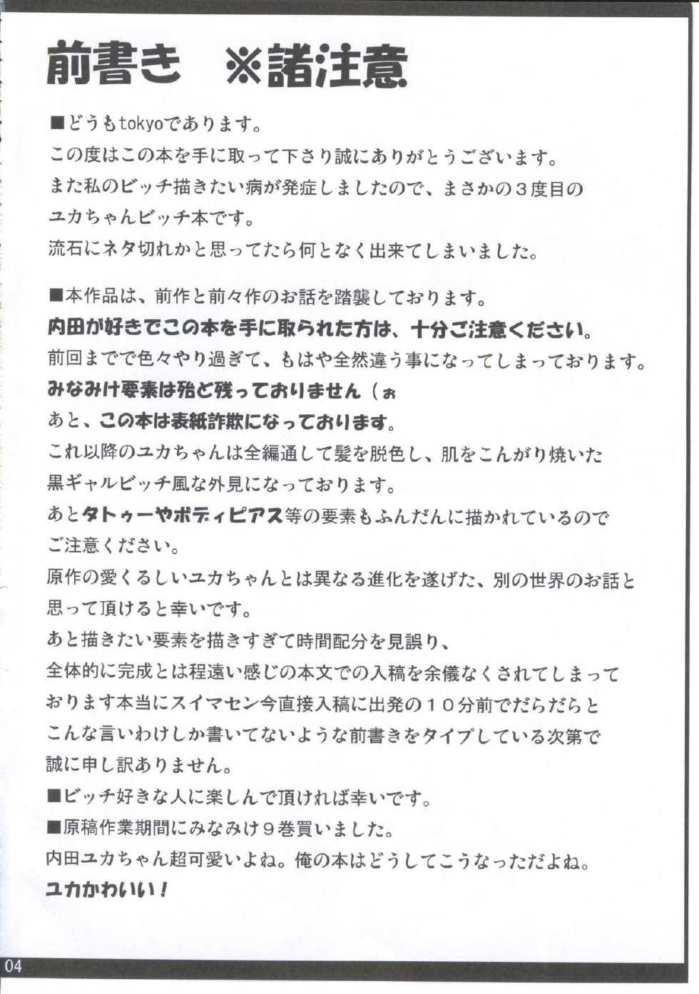 (C81) [GREAT Acta (tokyo)] Yuka Bitch Ibunka Kouryuu no Jikan (Minami-ke) - Page 3