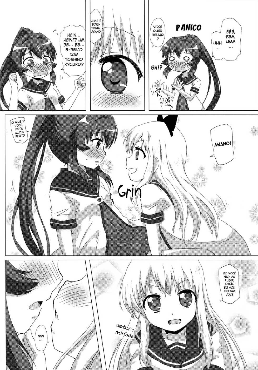 (C82) [Goberazzo (Mukaibi Aoi)] Sugiura Ayano wa Toshinou Kyouko o Sasou Youna Me de Miteru! (YuruYuri) [Portuguese-BR] [S2 Yuri] - Page 9