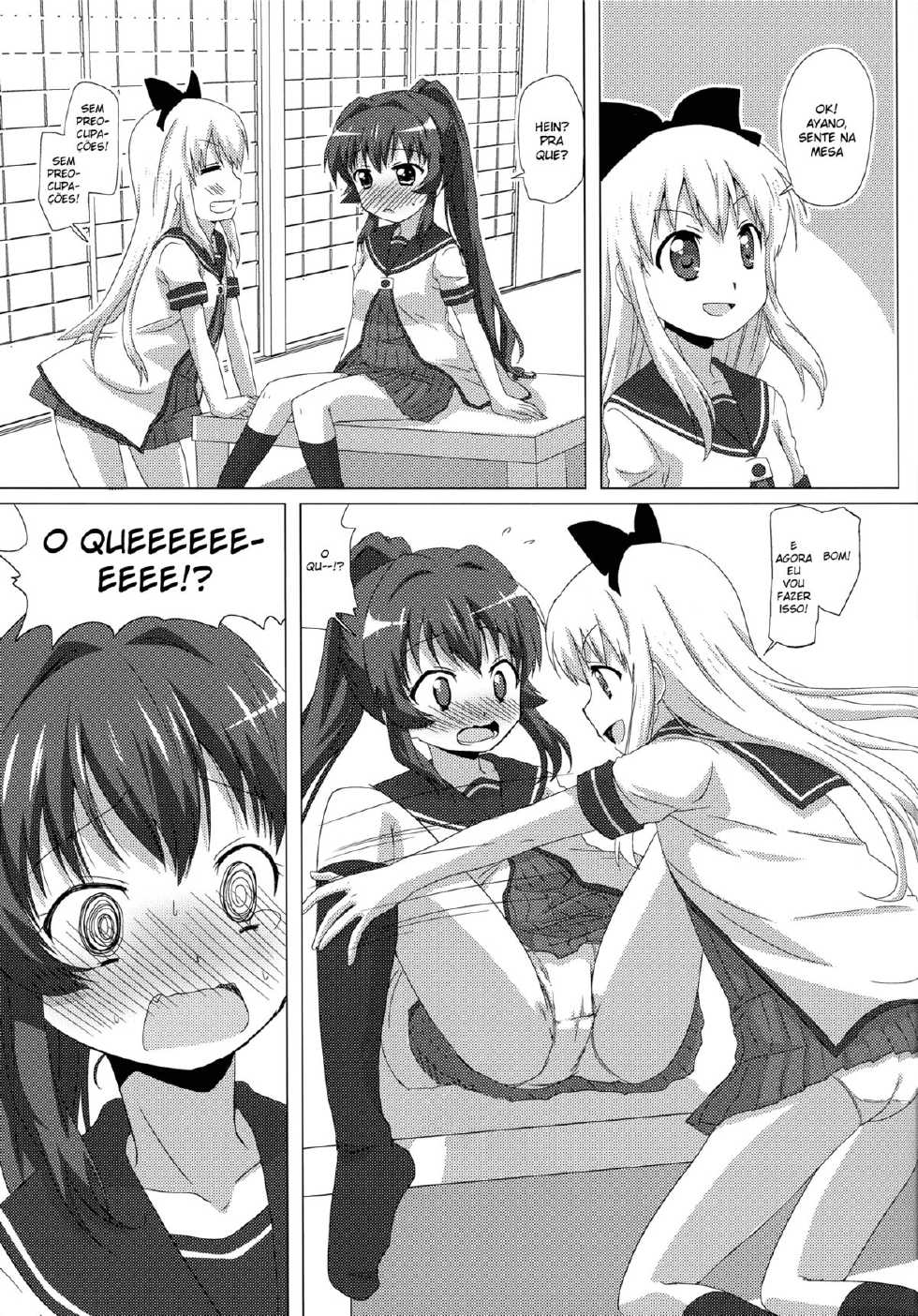 (C82) [Goberazzo (Mukaibi Aoi)] Sugiura Ayano wa Toshinou Kyouko o Sasou Youna Me de Miteru! (YuruYuri) [Portuguese-BR] [S2 Yuri] - Page 12