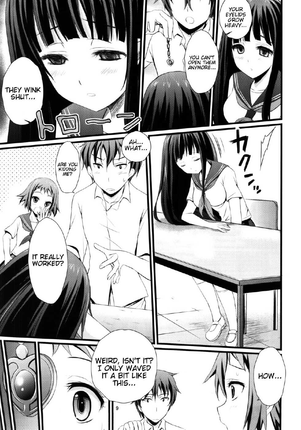 (C82) [Magudara Kaihou Doumei (Tsukuyomi Sazin)] Watashi Saimin ni Kakarimasu | I've Been Hypnotized! (Hyouka) [English] (Trinity Translations Team + Little White Butterflies) - Page 8