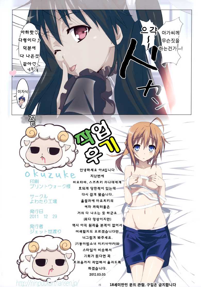 (C81) [Yowatari Kouba (Jet Yowatari)] Love Chiki! (Mayo Chiki!) [Korean] - Page 14