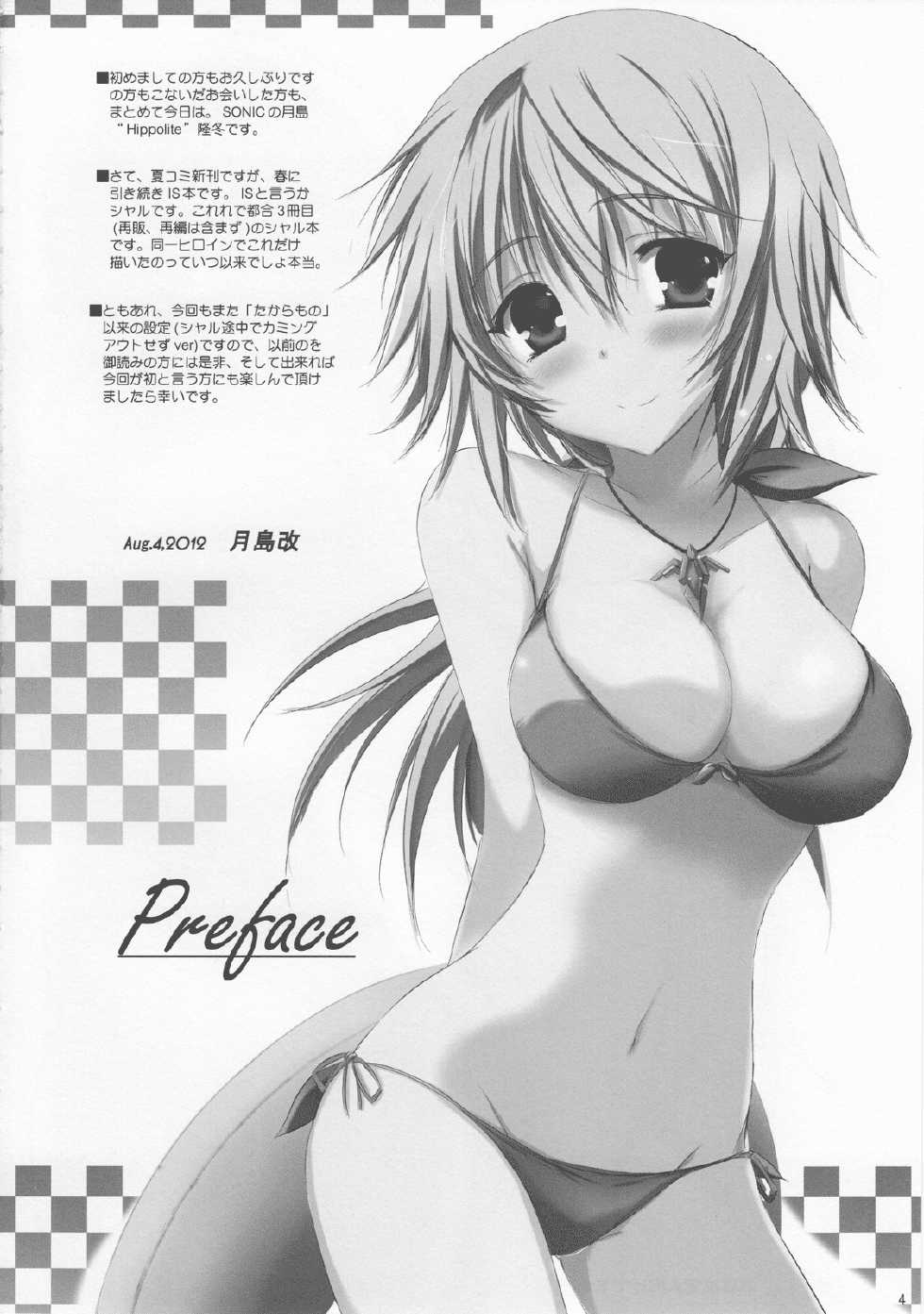 (C82) [SONIC WINTER (Tsukishima Kai)] Futari no Natsu Monogatari.  Our Summer Memory (Infinite Stratos) - Page 3
