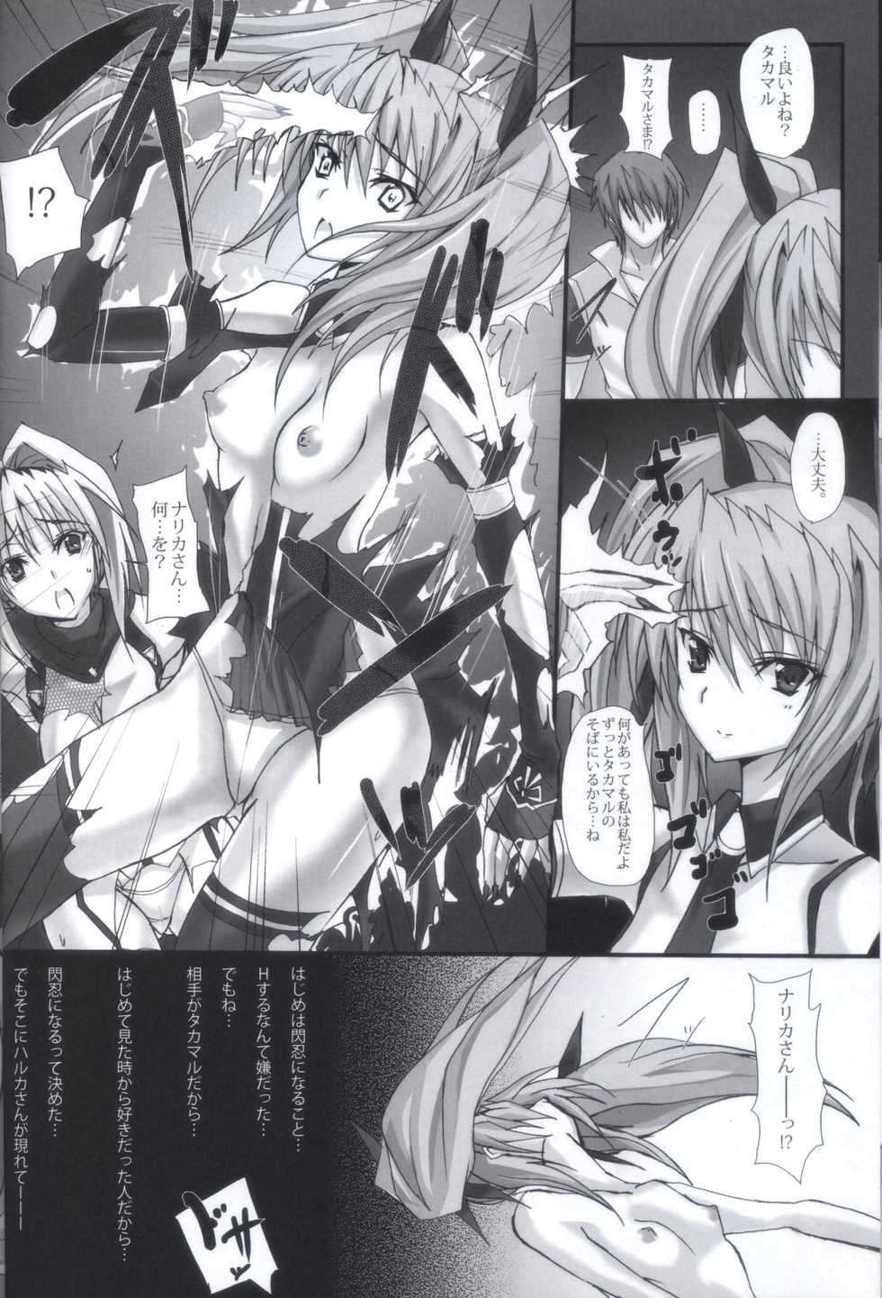 (COMIC1☆6) [Veronika no Ha (Noba)] Yami o Matoishi Homura wa Ono ga Mi o Boukyaku no Gokuen e (Beat Blades Haruka) - Page 9