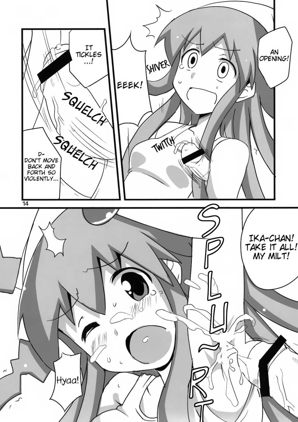 (SC51) [BlueMage (Aoi Manabu)] Peropero suru no o Yamena Ika! | Won't you stop licking! (Shinryaku! Ika Musume) [English] =LWB= - Page 14