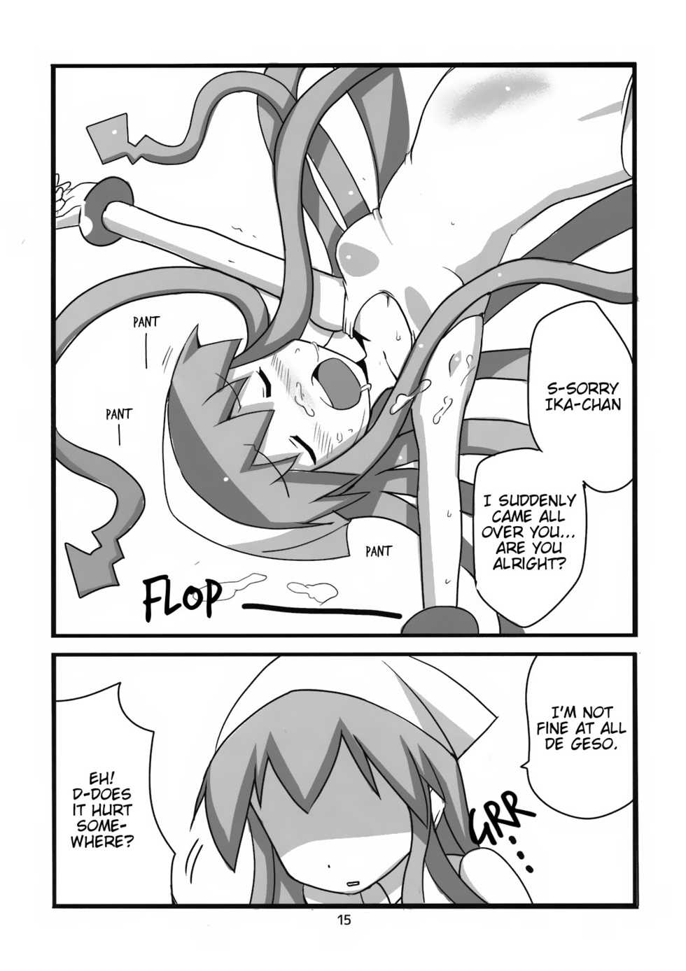 (SC51) [BlueMage (Aoi Manabu)] Peropero suru no o Yamena Ika! | Won't you stop licking! (Shinryaku! Ika Musume) [English] =LWB= - Page 15