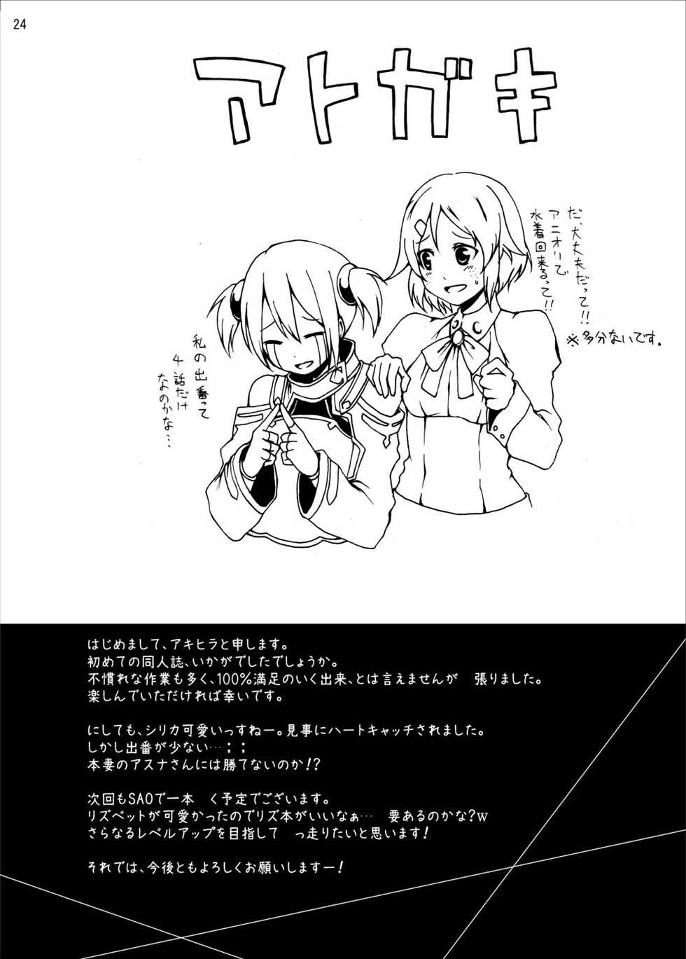 [Studio Nunchaku (Akihira)] Silica no Kankin Ryoujoku Online (Sword Art Online) - Page 23