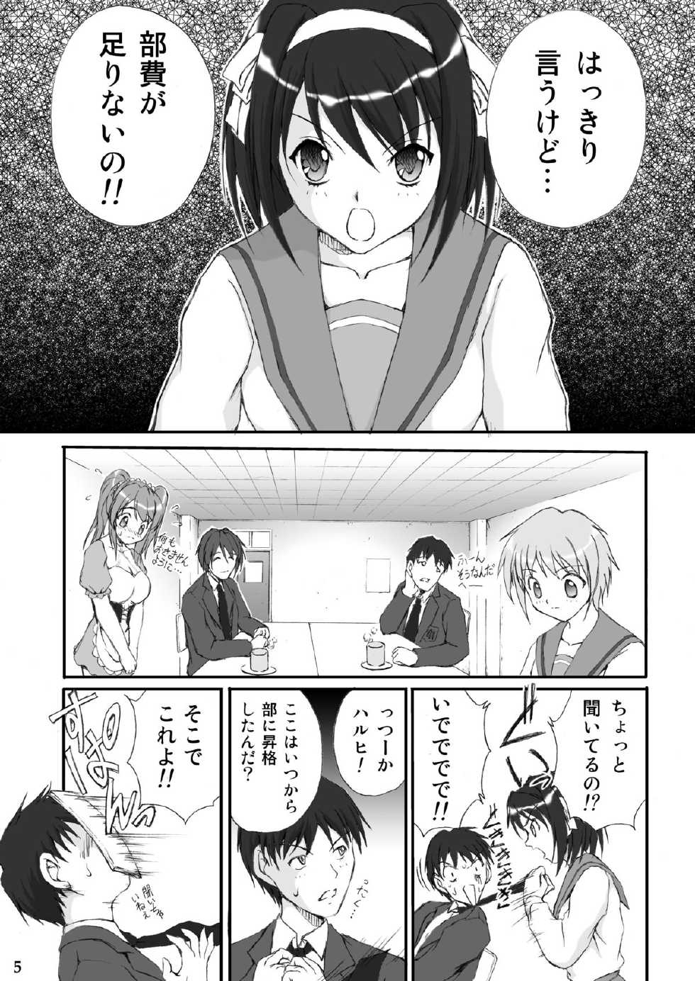 (C70) [Master Mind (Sakaki Naomoto)] Choudanyuu (The Melancholy of Haruhi Suzumiya) - Page 4