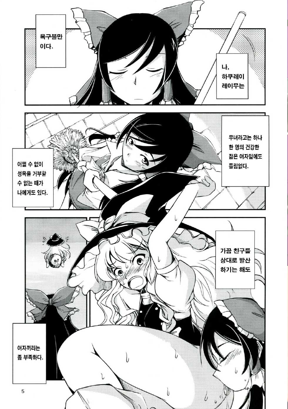 (C83) [JUNK×JUNK (kojou)] Kuro Miko no hen ~ Sono Ichi ~ (Touhou Project) (korean) - Page 4