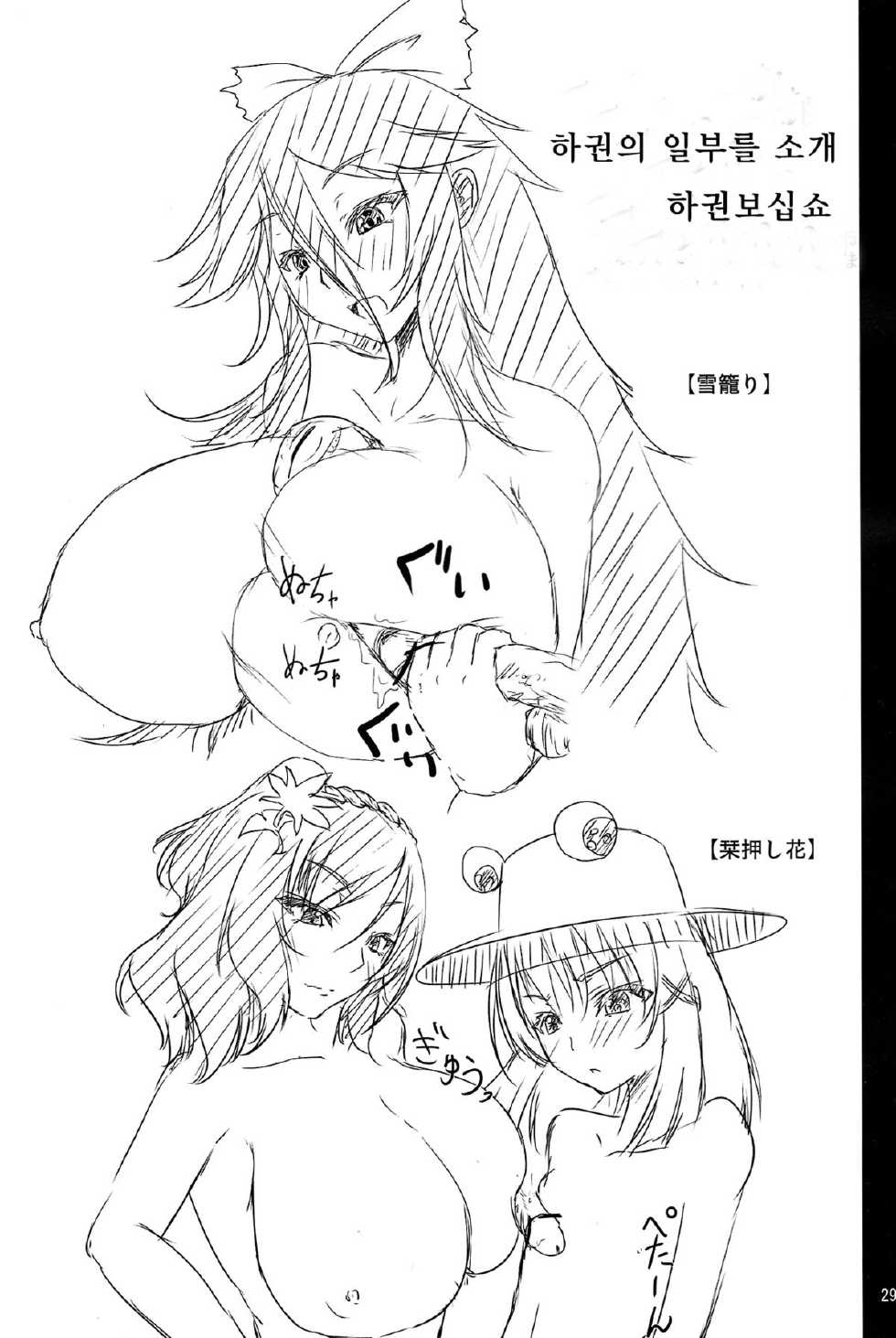 (C79) [Miwaku-iro Missile (Otogi)] Touhou Paizuri Shijuuhatte Jou (Touhou Project) (korean) - Page 27