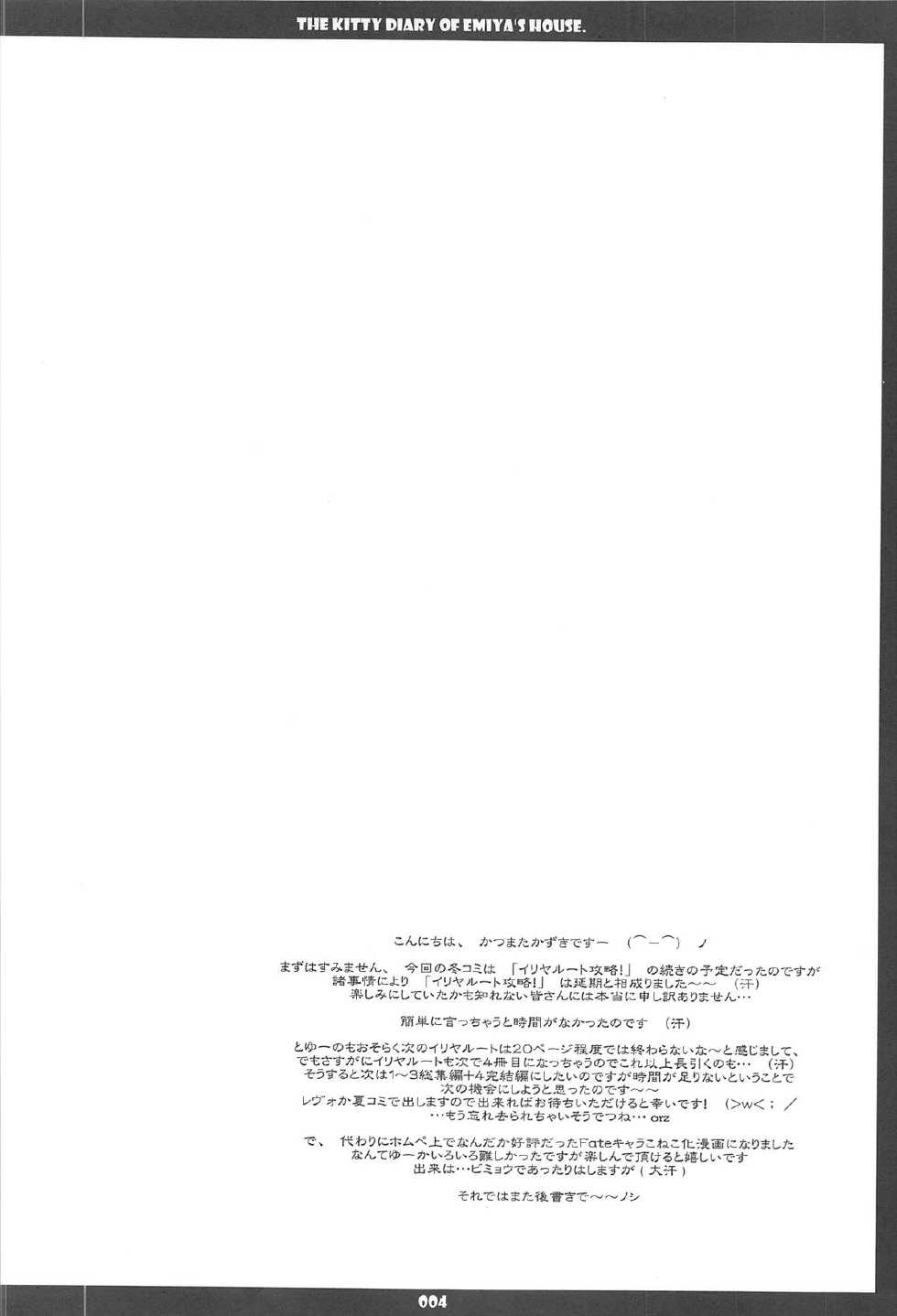 (C67) [THIRD BRAND (Katsumata Kazuki)] Emiyake Koneko nikki (Fate stay night) - Page 4