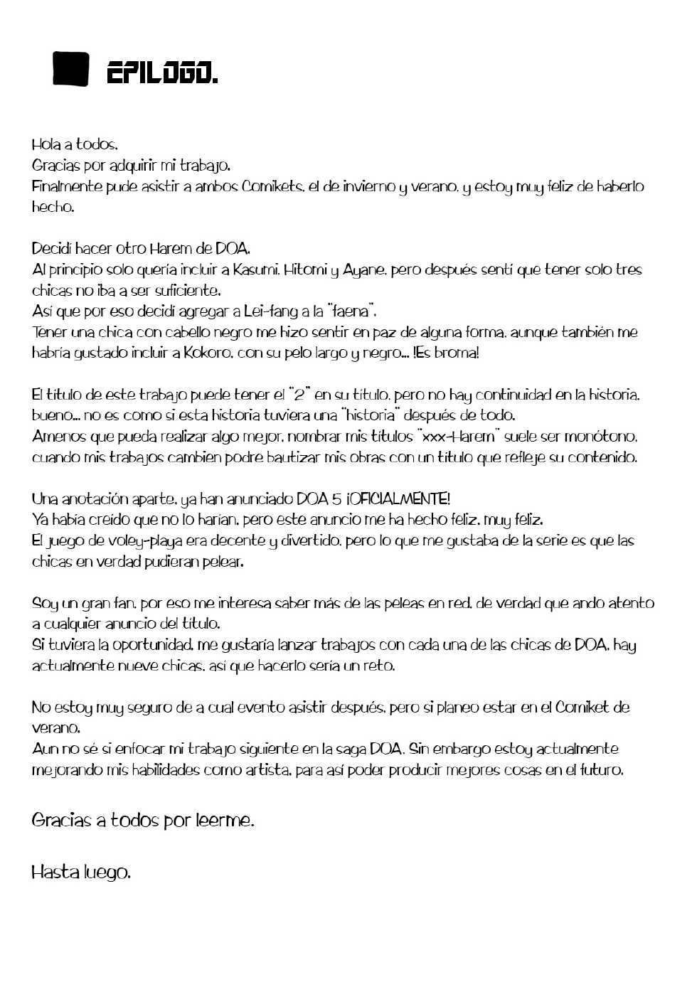 (C81) [ShimaPan (Ominaeshi)] DOA Harem 2 (Dead or Alive) [Spanish] [KnF y Ero-ecchi] - Page 22