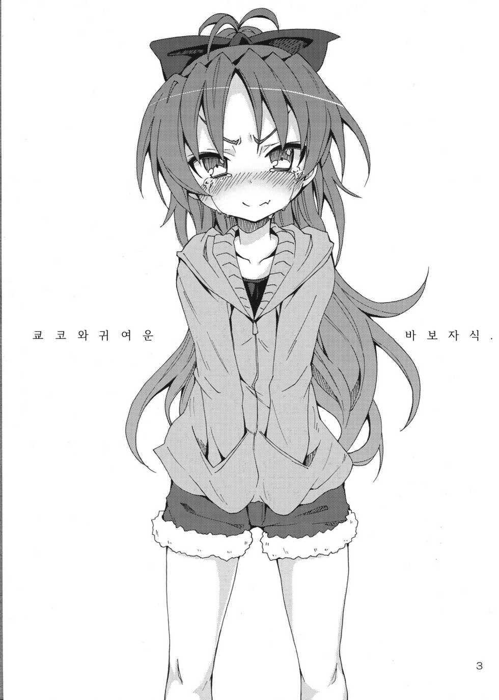 (C83) [Nounai Kanojo (Kishiri Toworu)] Kyouko to Itoshi no Bakayarou. | 쿄코와 그녀가 사랑한 바보. (Puella Magi Madoka Magica) [Korean] - Page 2