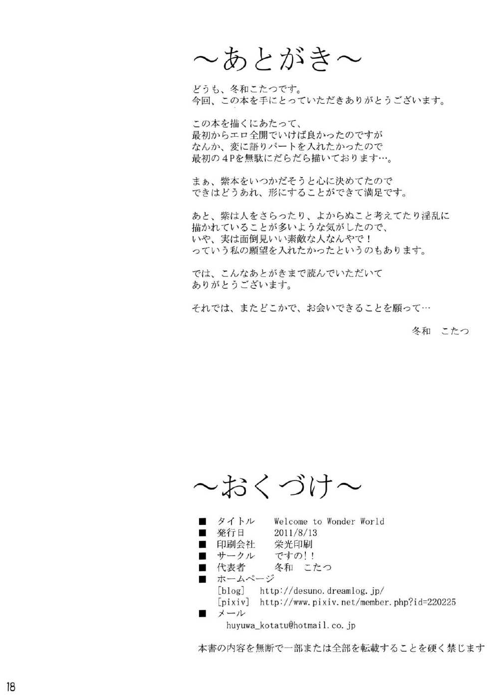 [Desuno!! (Fuyuwa Kotatsu)] Welcome to Wonder World (Touhou Project) [Spanish] {JDS} - Page 17