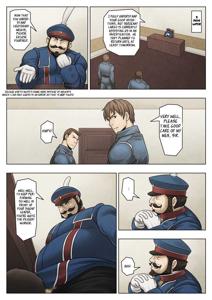 [Tora Shutsubotsu Chuui (Zelo Lee)] Senjou no Nikubenki | The Battlefields Muscle Urinal (Valkyria Chronicles) [English] {Leon990} - Page 15