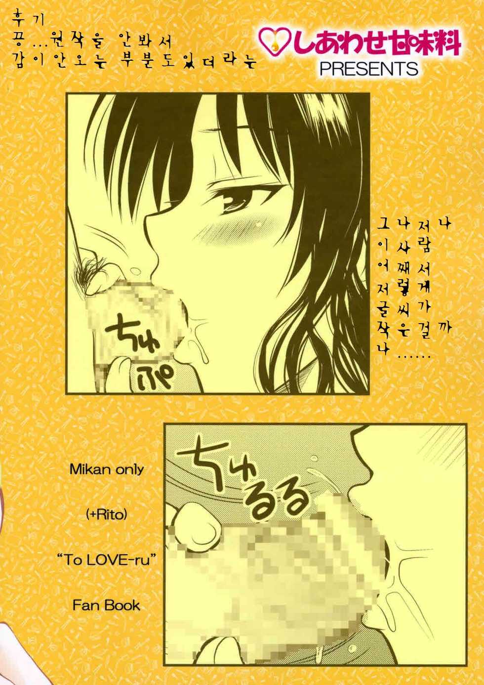 (SC41) [Shiawase Kanmiryou (Yuki Tomoshi)] R Mikan 2 (To LOVE-Ru) [Korean] - Page 22