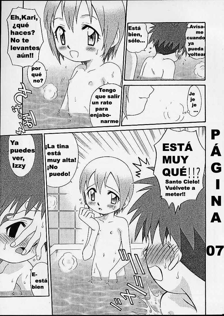 [Studio Tar (Kyouichirou)] Jou-kun, Juken de Ketsukacchin. | La hora del bañode Kari & Friends (Digimon Adventure) [Spanish] [Incomplete] - Page 7