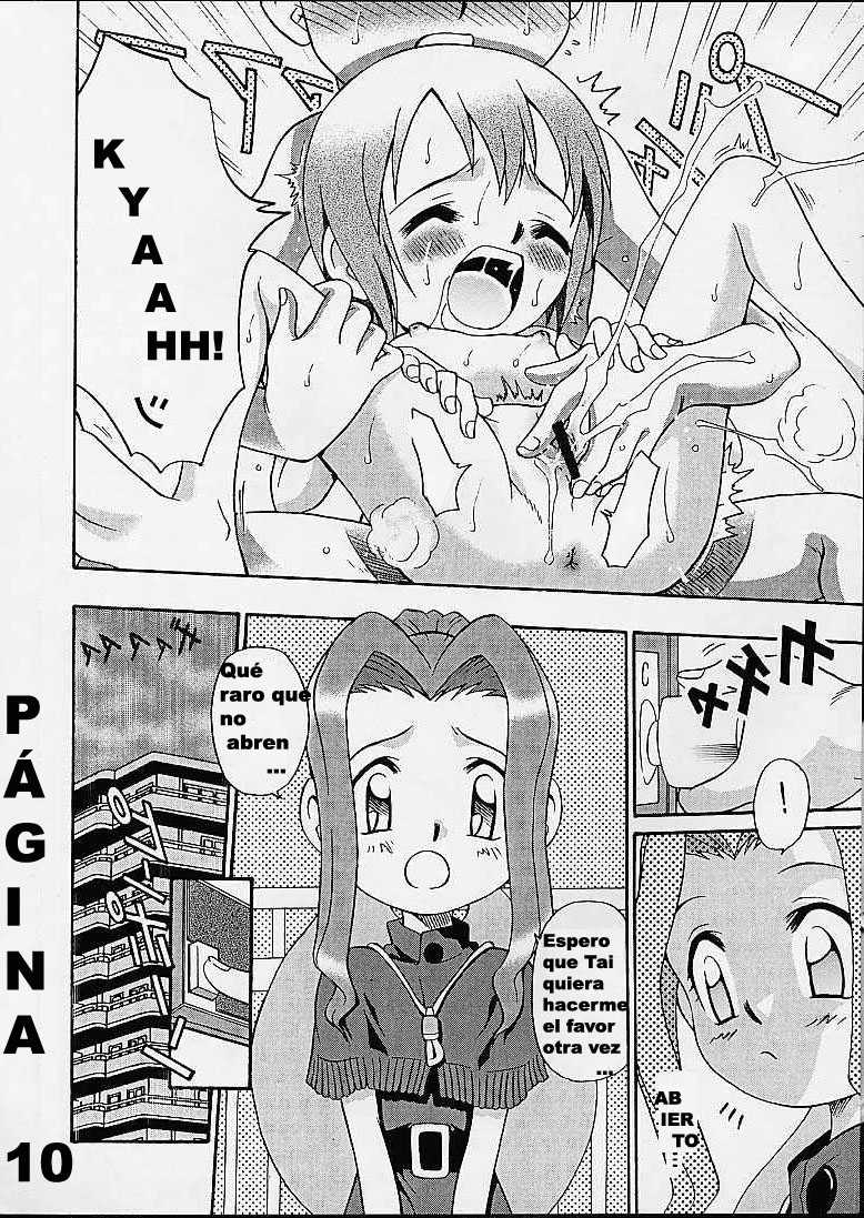 [Studio Tar (Kyouichirou)] Jou-kun, Juken de Ketsukacchin. | La hora del bañode Kari & Friends (Digimon Adventure) [Spanish] [Incomplete] - Page 10
