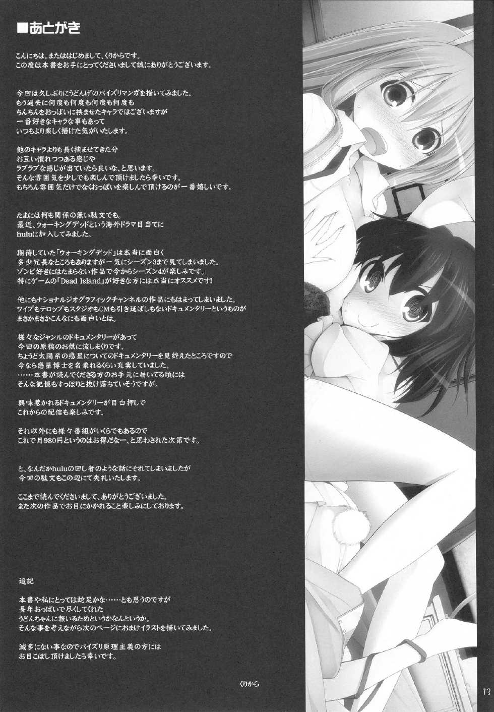 (Reitaisai 10) [TOYBOX, Kujira Logic (Kurikara, Kujiran)] Gensoukyou Chichi Zukan - Usagi (Touhou Project) - Page 12