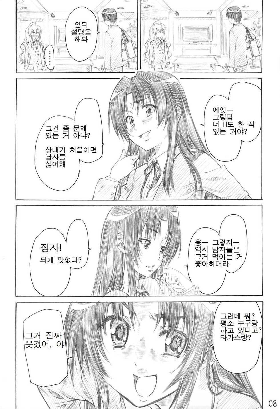 (C75) [MARUTA-DOJO (MARUTA)] Taiga no Chisana Ashi Fumaretai! (Toradora!) [Korean] - Page 7