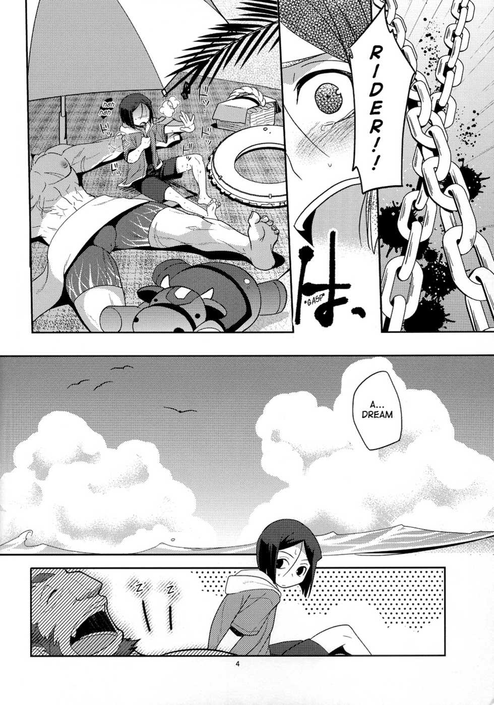 (C82) [Kiku Yashiki (Kiku Yarou)] Shiawase no Umi (Fate/Zero) [English] - Page 5