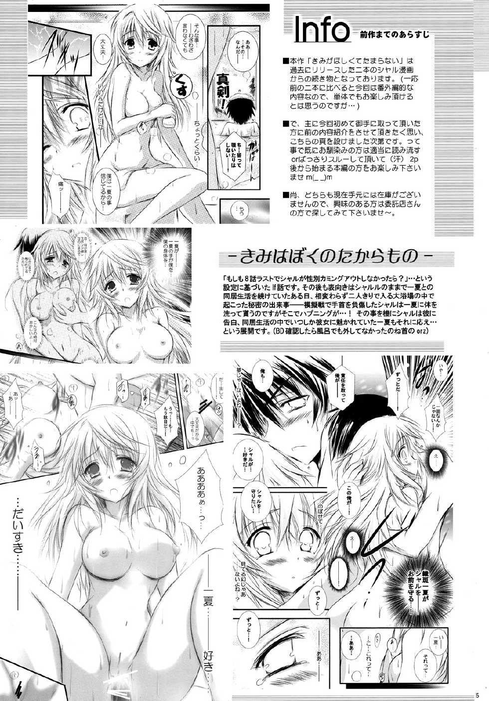(SC57) [SONIC WINTER (Tsukishima Kai)] Kimi ga Hoshikute Tamaranai. | Can't Stop Loving You (IS <Infinite Stratos>) [English] (Rapid Switch) - Page 4