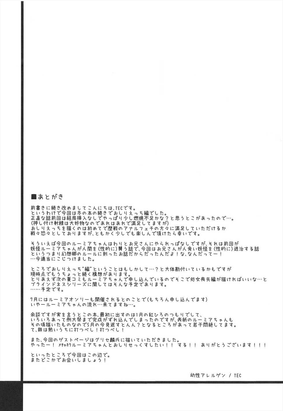 (Reitaisai 10) [Yousei Allergen (TEC)] Itoshi No Blindness Plus! (Touhou Project) - Page 25