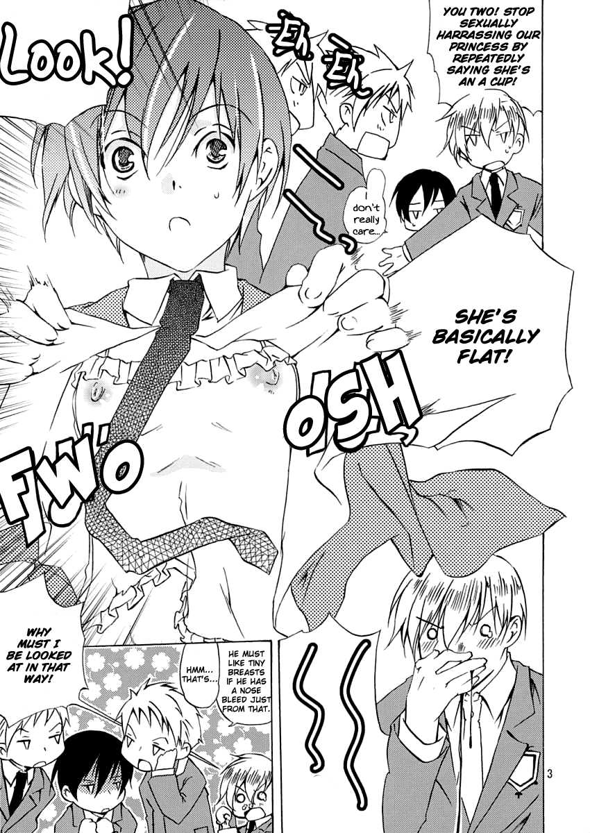 (SC32) [Ichinichi Sanjou (Jinguu Kozueo)] Host-bu no Ohime-sama wa Warui Mahou Tsukai ni Damasareru | The Host Club Princess is Tricked by an Evil Sorcerer. (Ouran High School Host Club) [English] [Boroi Heya] - Page 2
