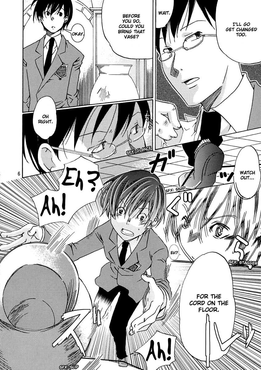 (SC32) [Ichinichi Sanjou (Jinguu Kozueo)] Host-bu no Ohime-sama wa Warui Mahou Tsukai ni Damasareru | The Host Club Princess is Tricked by an Evil Sorcerer. (Ouran High School Host Club) [English] [Boroi Heya] - Page 5