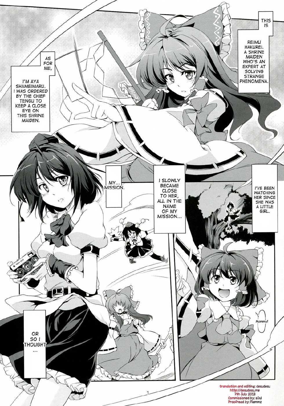 (Reitaisai 9) [WindArTeam (WindArt)] Touhou Koiiro Monogatari - AyaMu - (Touhou Project) [English] {desudesu} - Page 2