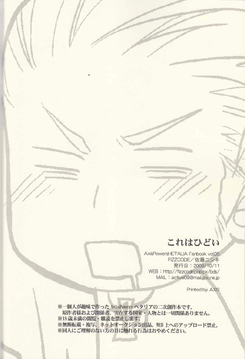 [FIZZCODE (Satoh Nishiki)] Kore wa Hidoi (Axis Powers Hetalia) - Page 23