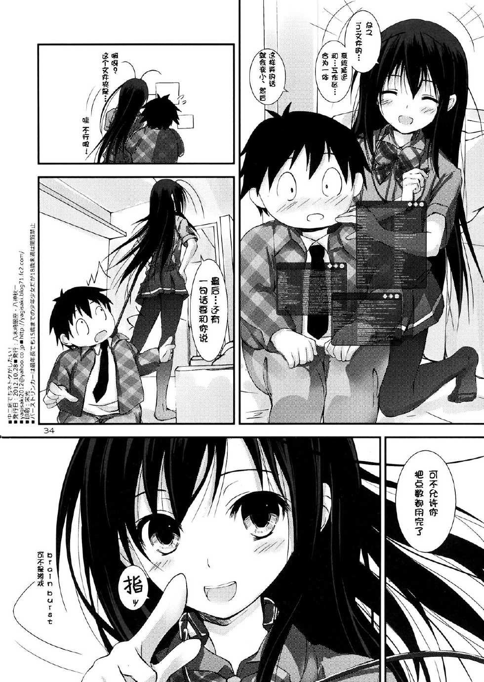 (SC57) [Yagisaki Ginza (Yagami Shuuichi)] Chuunibyou Demo Netoge ga Shitai! (Accel World) [Chinese]  [脸肿汉化组] - Page 35