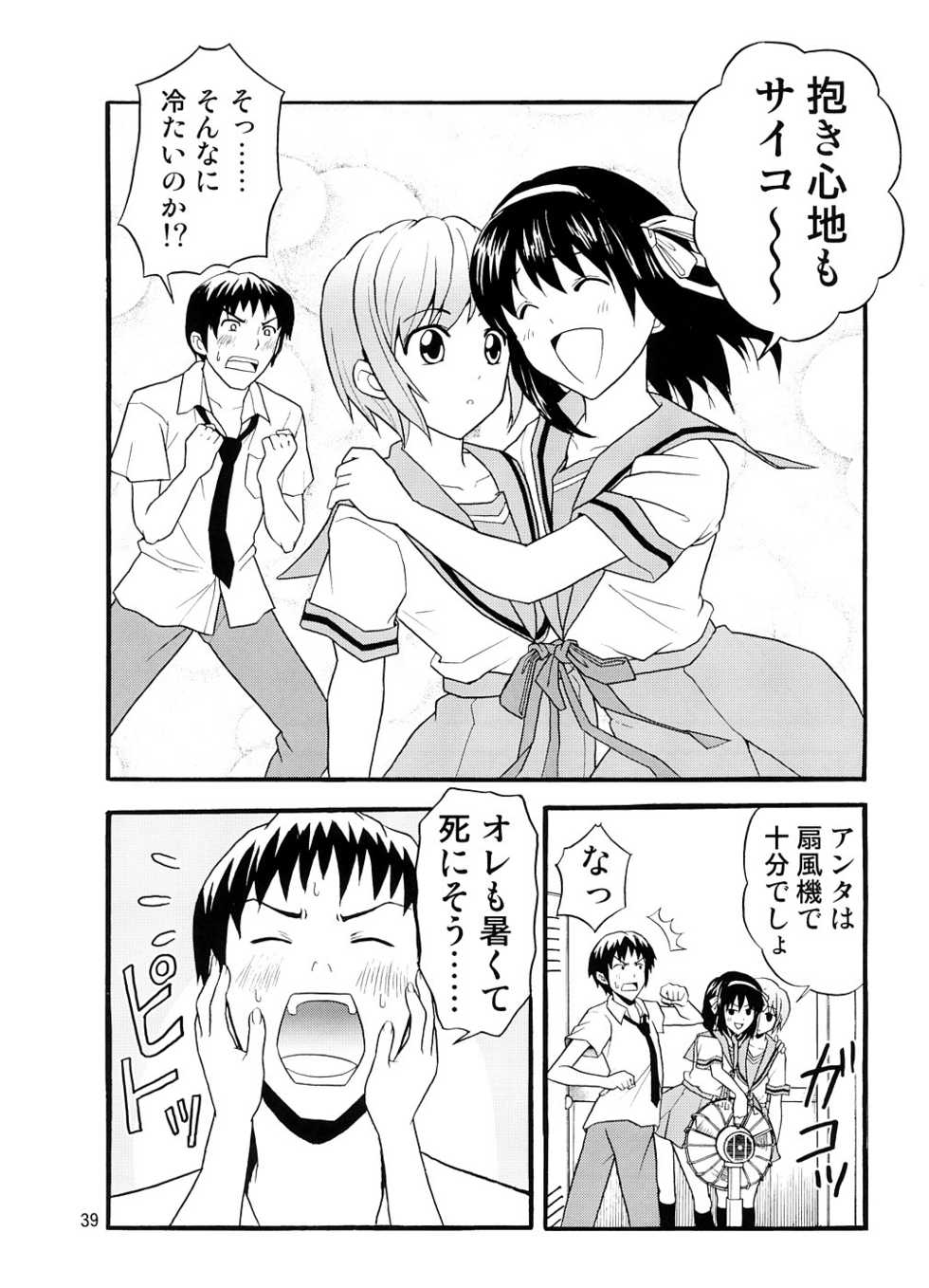 (C74) [H-project (Various)] Ai o Awasete SOS Dan!! 3 (Suzumiya Haruhi no Yuuutsu) - Page 38