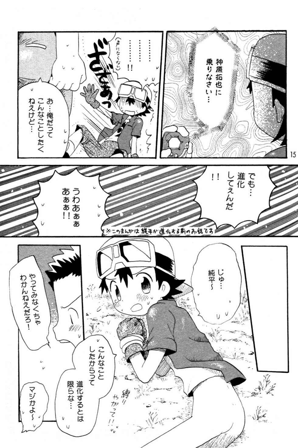[Kuruguru DNA (Hoshiai Hilo)] Seishun 18 Kin Kippu (Digimon Frontier) - Page 14