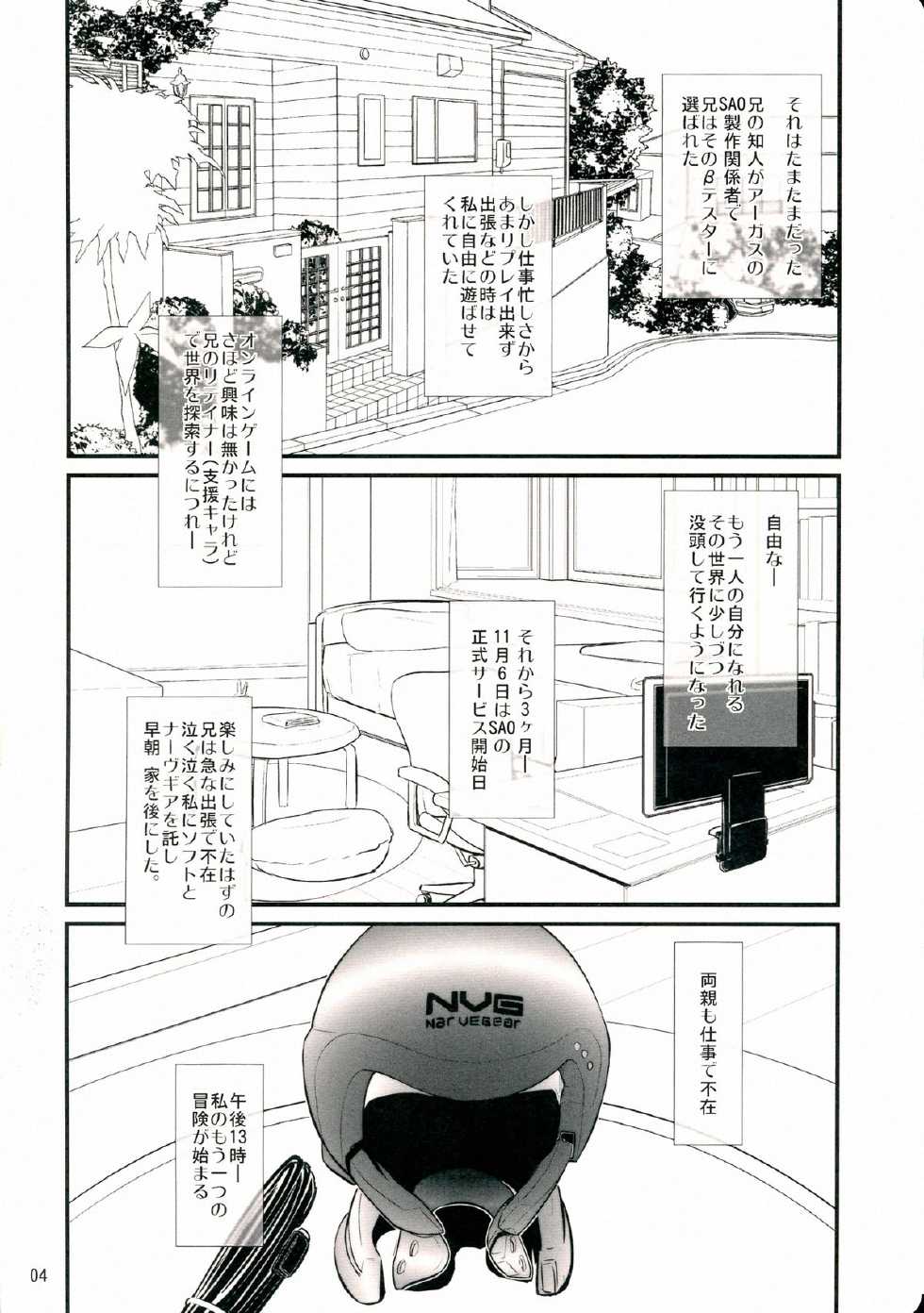 (C83) [Natakuga-yuku! (Xanadu, Mikoto)] Beyond The Virtual Orgasm (Sword Art Online) [Incomplete] - Page 4