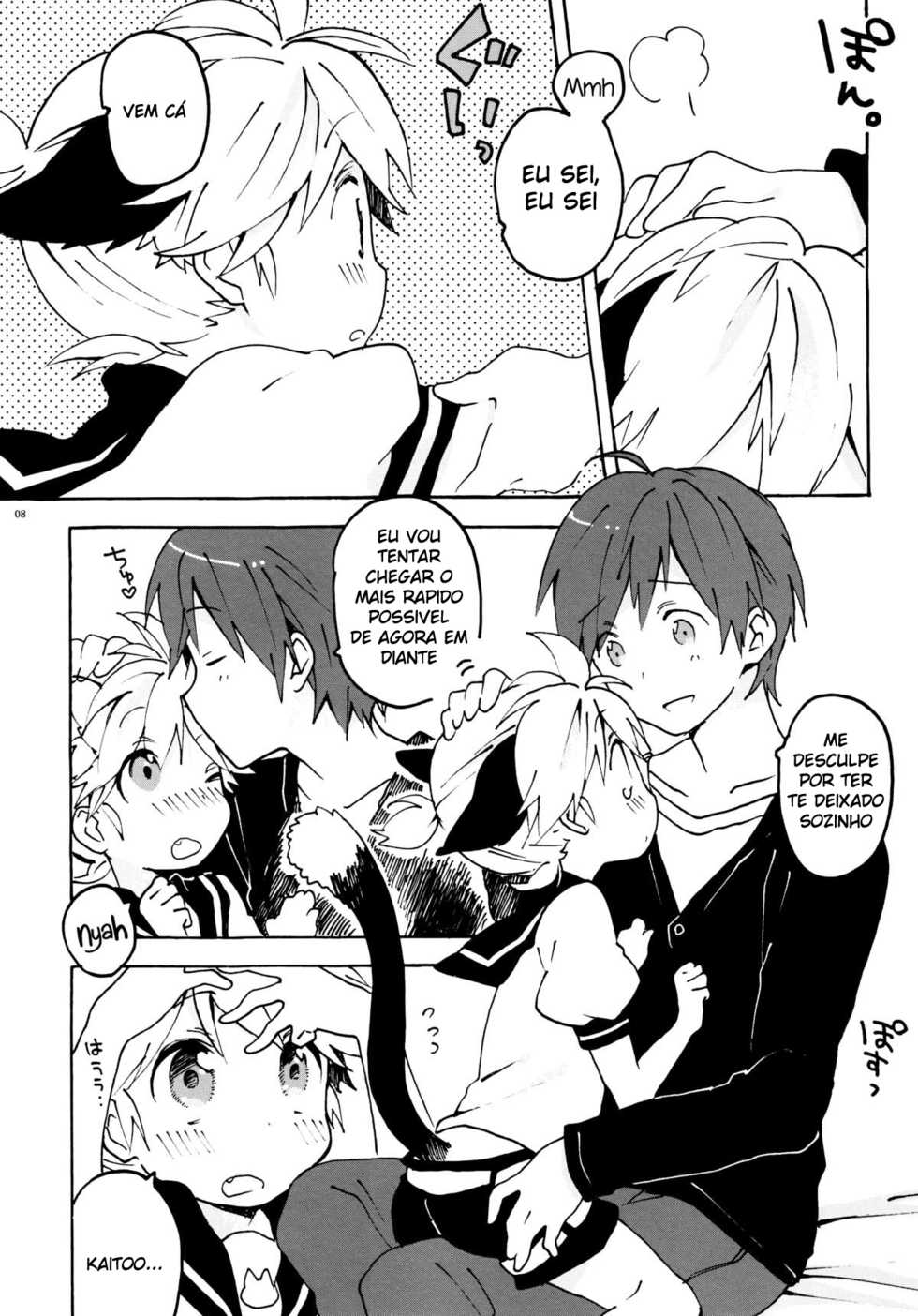 (CCOsaka84) [hey you! (Non)] Nuko Len-kyun to Nuko Nuko suru Hon. | Kitty Kitty Bang Bang with Catboy Len (Vocaloid) [Portuguese-BR] [XD-Yaoi] - Page 8
