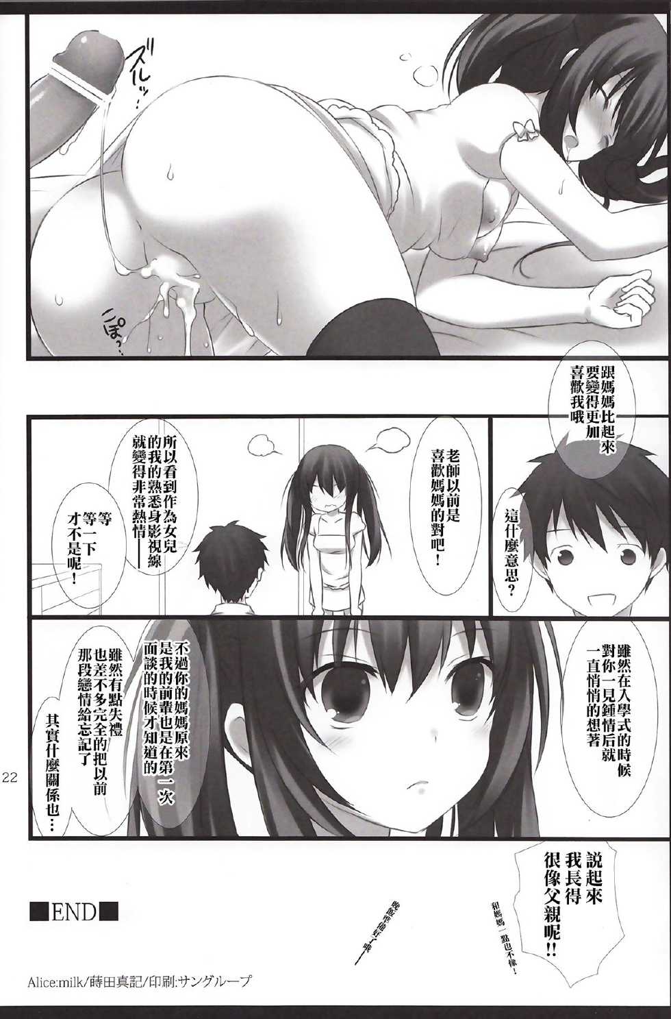 (C84) [Alice:milk (Makita Maki)] Sensei to Watashi no 3-nenkan [Chinese] [年糕汉化组] - Page 22