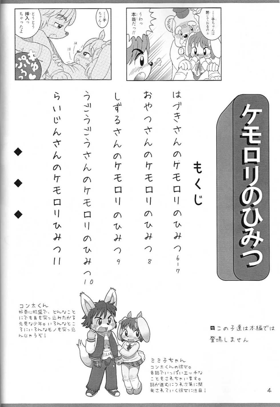 (C83) [meloncholic (Various)] Kemololi no Himitsu - Page 3