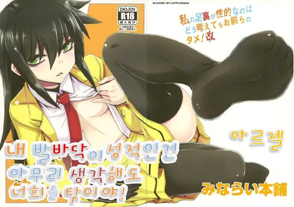 (C84) [Minarai Honpo (Minamoto Jin)] Watashi no Ashiura ga Seiteki na no wa Dou Kangaetemo Omaera no Tame! Kai | 내 발바닥이 성적인건 아무리 생각해도 너희들 탓이야! (Watashi ga Motenai no wa Dou Kangaetemo Omaera ga Warui!) [Korean] [아르젤] [Incomplete] - Page 1