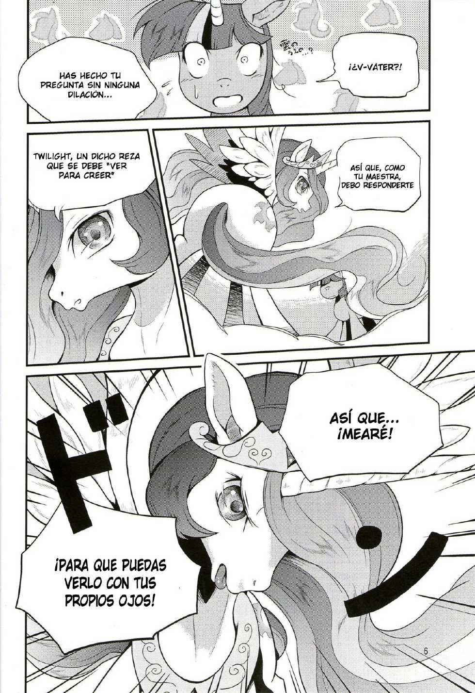 (C84) [Two-Tone Color (Colulun)] Oshikko wa Maho | La Magia de Mear (My Little Pony: Friendship Is Magic) [Spanish] [LKNOFansub] - Page 5