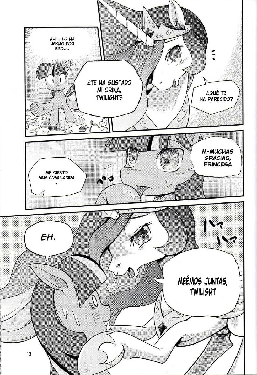 (C84) [Two-Tone Color (Colulun)] Oshikko wa Maho | La Magia de Mear (My Little Pony: Friendship Is Magic) [Spanish] [LKNOFansub] - Page 12